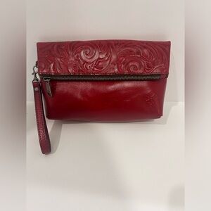 Patricia Nash RED Fold Over Wristlet